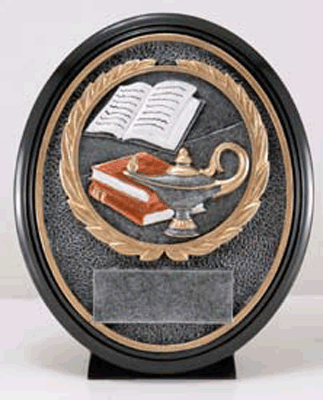 Lamp of Knowledge Standing Oval Academic Trophy