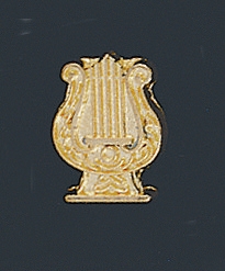 Gold Finish Music Lyre Letter Pin