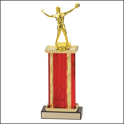 Volleyball Trophy with Rectangular Column