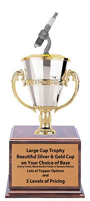 CFRC Silver Spark Plug Cup Trophies with Three Size Options