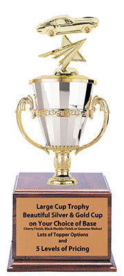 CFRC  Cup Corvette Trophies with Three Size Options, and Two Topper Options