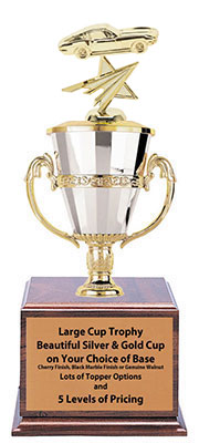 CFRC Cup Corvette Trophies with Three Size Options, and Two Topper Options