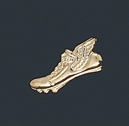winged shoe track jacket pin