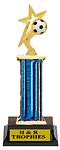 Boy or girl single post star soccer ball trophy R!-5005