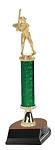 Ready to Hit Baseball Trophy with Single Round Post and Riser