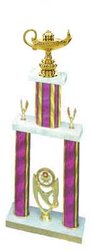 2DPS School Trophies, double post, stacked column design,