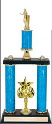 2DPS School Trophies, double post, stacked column design,