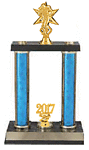 2P Football Trophies with double post