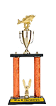 2PC-456 Swimming Bass Fishing Trophies