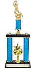 DPSRR-5004 Making the Football Trophies with double post and stacked with riser