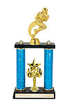 two-p-7705 Running Back Breaking Loose Football Trophies with two columns