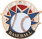 Colorful USA Baseball Medals 38130 with Neck Ribbons