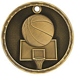 3D Basketball Medals 3D202 with Neck Ribbons