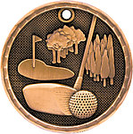 3D Golf Medals 3D207 with Neck Ribbons