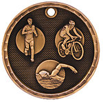3D Triathlon Medals 3D215 with Neck Ribbons