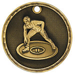 3D Wrestling Medals 3D217 with Neck Ribbons