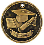 3D Graduate Medals 3D301 with Neck Ribbons