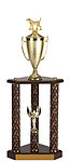 3PC Beagle Trophies with three posts and cup