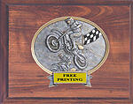 Motocross Trophy 54358CFH Cherry Finish Plaque