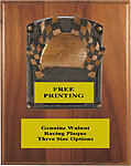 Racing Helmet Plaque Legends of Fame 54765 on Genuine Walnut