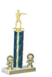 Wrestling Trophies, Boxing Trophies, Single Round Column, Two Trim Figures