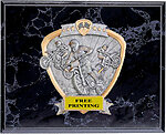Motocross Black Marble Finish Plaque 58358-CFH