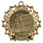 Ten Star Math Medals TS-507 with Neck Ribbons