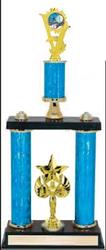 2DPS Swimming Trophies with double posts and stacked column design