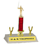 R3R-540 Baitcaster Surf Fishing Trophies, with Riser and Two Trims