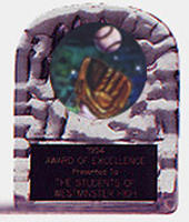Acrylic Block Ice Baseball Trophy