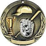Tri-Colored Baseball Medals TR201 with Neck Ribbons