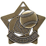 Star Baseball Medals XS204 with Neck Ribbons