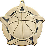 Flame Basketball Medals 43020 with Neck Ribbons