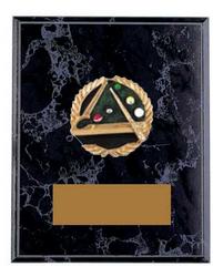 Black Marble Finish Emblem Pool or Billiard Plaque