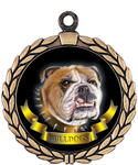 Bulldog Mascot Medal HR905-7162 with Neck Ribbon