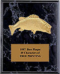 Fishing Plaque in Black Marble Finish