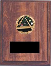 Cherry Finish Emblem Pool or Billiard Plaque