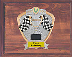 58465CFH Resin Checkered Flags on Cherry Finish