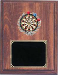 Darts Plaque in Cherry Finish with Deluxe Engraving Plate