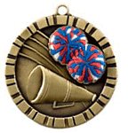 IM226 Colorful 3D Cheerleader Medals with Neck Ribbons