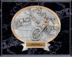 Motorcycle Black Marble Finish Plaque 54655-BM912