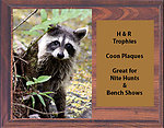 Coon Hunt Plaques H Series Cherry Finish