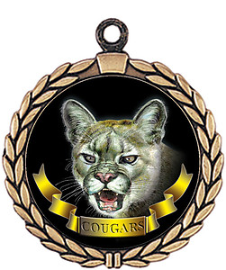 Cougar Mascot Medal for your school or team.