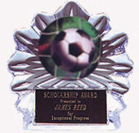 Acrylic Flame Ice Soccer Trophy