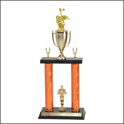 2 Column Band or Music Trophy with Cup, 2PC