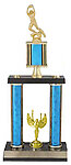 DPSRR-5004 Making the Football Trophies with double post and stacked with riser