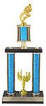 DPSSR-7705 Breaking Loose Football Trophies with double post and stacked with riser