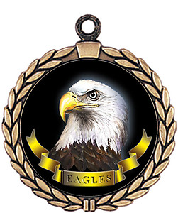 Eagle Mascot Medal HR905-7164 with Neck Ribbon