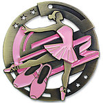 Large Colorful Enamel Ballet Medals M3SB9 with Neck Ribbons