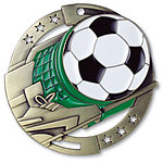 Large Colorful Enamel Soccer Medals M3SS1 with Neck Ribbons